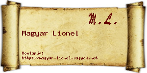 Magyar Lionel névjegykártya